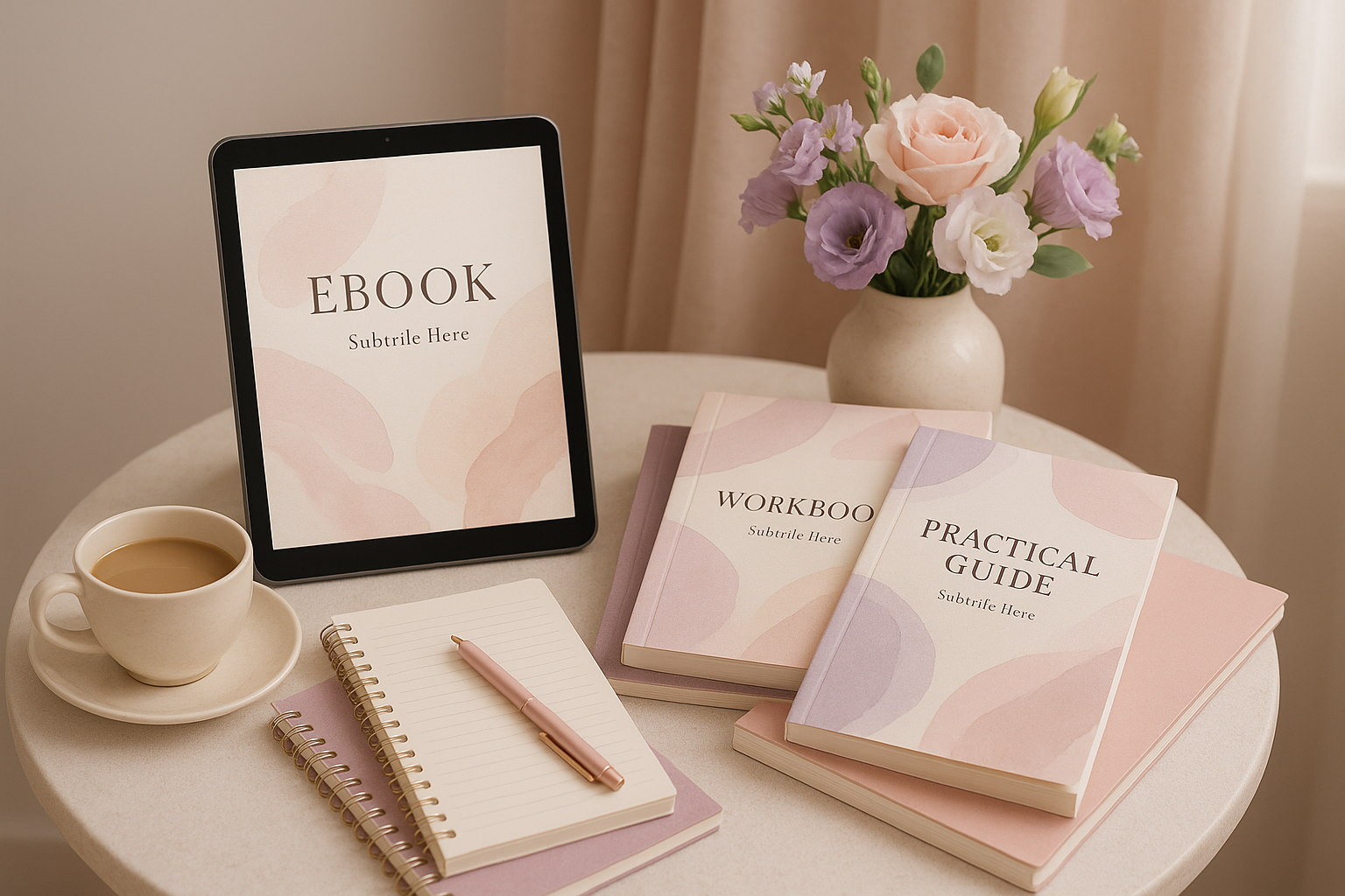 una immagime che richiami il mondo femminile con ebook e guide pratiche